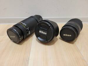 【OAK-3470FH】1円スタート Nikon ニコン AF NIKKOR カメラレンズ 3点 おまとめ 75-300mm/18mm/35-135mm 中古 未清掃 動作未確認 保管品