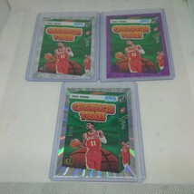 【最新版】 2023-24 Panini Donruss Crunch Time Trae Young Silver Laser Prizm /99, Press Proof Purple, & Base NBA Hawks All Star_画像1