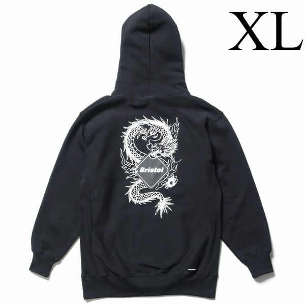 XL FCRB DRAGON TEAM SWEAT HOODIE 黒　ブラック　24SS パーカー　ドラゴン　ブリストル