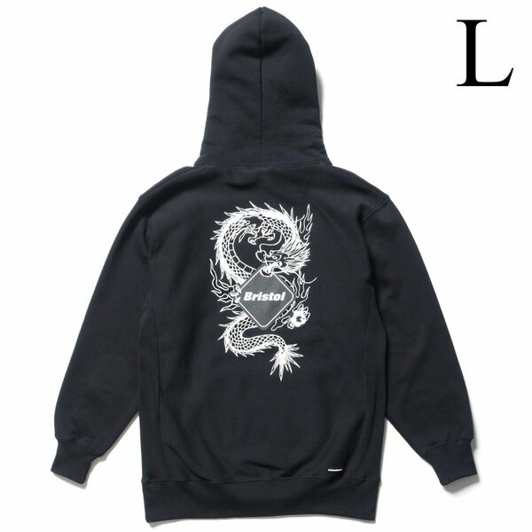 L FCRB DRAGON TEAM SWEAT HOODIE 黒　ブラック　24SS パーカー　ドラゴン　ブリストル