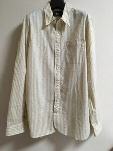 RRL ストライプ シャツ Mサイズ ワークシャツ チンストラップ ベージュ stripe work shirts ヴィンテージ ビンテージ オフホワイト