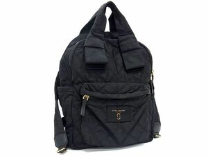 1円 ■美品■ MARC JACOBS マークジェイコブス ナイロン キルティング リュックサック バックパック レディース ブラック系 AS9512