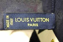 1円 ■新品同様■ LOUIS VUITTON ルイヴィトン コットン100％ スカーフ ハンカチーフ レディース メンズ ネイビー系 AV4087_画像5