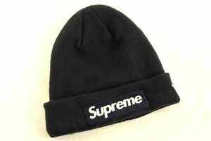 1円 Supreme シュプリーム ニューエラコラボ ボックスロゴ アクリル100％ ニット帽 帽子 メンズ レディース ブラック系 AU6607