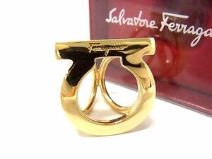 1円 ■新品■未使用■ Salvatore Ferragamo フェラガモ ガンチーニ スカーフリング スカーフ留め アクセサリー ゴールド系 AS9226