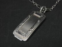 1円 Cartier カルティエ サントス プレート ネックレス ペンダント アクセサリー メンズ シルバー系 AS6783_画像2