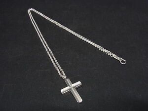 1円 ■美品■ TIFFANY＆Co ティファニー SV925 クロス 十字架 ネックレス ペンダント アクセサリー レディース メンズ シルバー系 AU9701