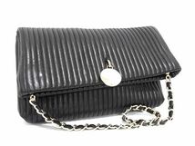 1円 ■極美品■ Henri Bendel ヘンリベンデル レザー キルティング 2WAY ハンドバッグ ショルダー クラッチ 肩掛け ブラック系 AS9486_画像1