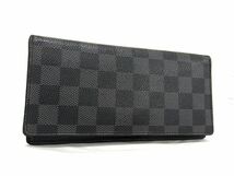 1円 LOUIS VUITTON ルイヴィトン N62665 ダミエグラフィット ポルトフォイユ ブラザ 二つ折り 長財布 ウォレット ブラック系 CC1665_画像1