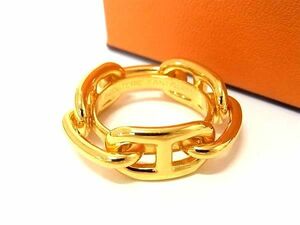 1円 ■極美品■ HERMES エルメス ルカデ シェーヌダンクル スカーフリング スカーフ留め アクセサリー レディース ゴールド系 AS8423