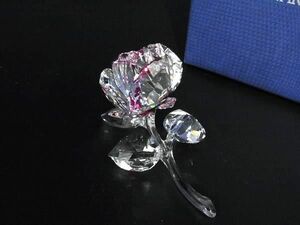 # новый товар # не использовался # SWAROVSKI Swarovski brosaming crystal rose произведение искусства украшение интерьер прозрачный × лиловый серия AT3411