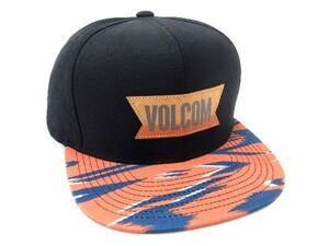 # новый товар # не использовался # VOLCOM Volcom акрил 50%× полиэстер 40% Baseball колпак шляпа мужской оттенок черного × orange серия AT3356