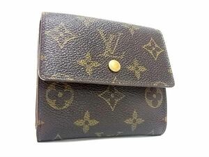 1円 LOUIS VUITTON ルイヴィトン M61652 モノグラム ポルトモネ ビエ カルトクレディ 三つ折り 財布 ウォレット ブラウン系 BH1529