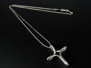 1円 ■美品■ TIFFANY＆Co ティファニー エルサペレッティ インフィニティクロス SV925 ネックレス アクセサリー シルバー系 AT5337