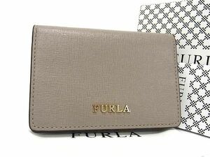 1円 ■美品■ FURLA フルラ レザー カードケース パスケース カード入れ 定期入れ 名刺入れ レディース グレージュ系 BF5412