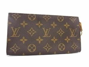 1円 ■美品■ LOUIS VUITTON ルイヴィトン モノグラム バケット用ポーチ マルチケース 小物入れ レディース メンズ ブラウン系 AU9565