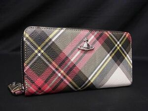 1円 ■美品■ VivienneWestwood ヴィヴィアンウエストウッド オーブ レザー ラウンドファスナー 長財布 ウォレット マルチカラー AW2138