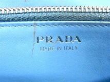 1円 ■美品■ PRADA プラダ 1ML506 サフィアーノレザー ラウンドファスナー 長財布 ウォレット メンズ レディース ネイビー系 AV5125_画像5