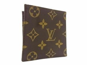 1円 ■極美品■ LOUIS VUITTON ルイヴィトン M60905 モノグラム ポルトビエ カルト ブルー 二つ折り 財布 ウォレット ブラウン系 AU9593