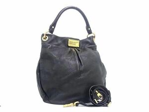 1円 ■極美品■ MARC BY MARC JACOBS マークバイマークジェイコブス レザー 2WAY クロスボディ ショルダーバッグ ブラック系 BE9595