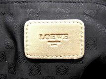 1円 ■美品■ LOEWE ロエベ アナグラム レザー 巾着型 ハンドバッグ トートバッグ 手持ちかばん レディース ゴールド系 AW1757_画像6