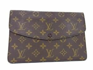 1円 LOUIS VUITTON ルイヴィトン M51815 モノグラム ダブルラバ セカンドバック クラッチバッグ レディース ブラウン系 AW1562