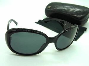 1円 ■美品■ CHANEL シャネル 5113-A c.501/87 56□16 130 3N ココマーク カメリア サングラス メガネ 眼鏡 ブラック系 AS7634