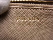 1円 ■美品■ PRADA プラダ 1ML506 サフィアーノレザー ラウンドファスナー 長財布 ウォレット レディース ベージュ系 CC1865_画像5