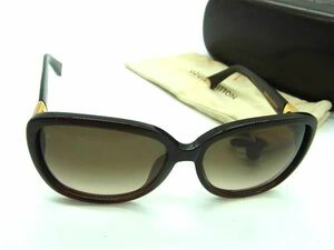 1円 ■美品■ LOUIS VUITTON ルイヴィトン Z0456E 57□15 ヘザーストラス ラインストーン サングラス メガネ 眼鏡 ブラウン系 AS7647