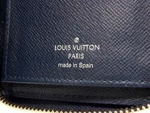 1円 LOUIS VUITTON ルイヴィトン M30510 タイガ ジッピーウォレット ヴェルティカル ラウンドファスナー 長財布 ブルーマリーヌ AW2714_画像5