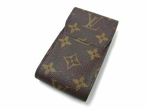 1円 ■新品同様■ LOUIS VUITTON ルイヴィトン M63024 モノグラム エテュイ シガレットケース 煙草ケース ブラウン系 AU9617