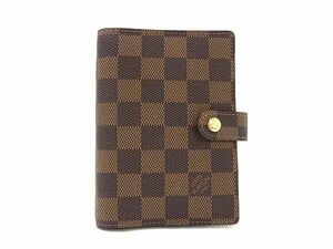 1円 ■新品■未使用■ LOUIS VUITTON ルイヴィトン R20700 ダミエ アジェンダPM 6穴式 手帳カバー スケジュール帳 ブラウン系 AS9463