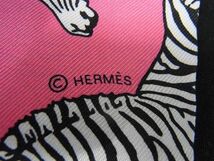 1円 HERMES エルメス シルク100% ゼブラ柄 ツイリー リボンスカーフ レディース ピンク系×ホワイト系 AU7222_画像3