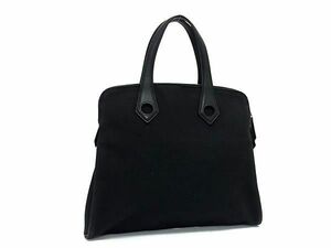 1円 ■美品■ HERMES エルメス カバスイーボー トワルアッシュ×レザー ハンドバッグ トート □J刻印 ブラック系 CD1356