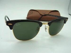 1円 ■極美品■ Ray-Ban レイバン RB3016 CLUBMASTER W0365 51□21 3N クラブマスター サングラス メガネ 眼鏡 ブラック系 AX1338