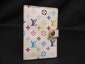 1円 ■美品■ LOUIS VUITTON ヴィトン M92653 モノグラムマルチカラー カルネドゥバル アジェンダ ミニ 手帳カバー アイボリー系 AX1773