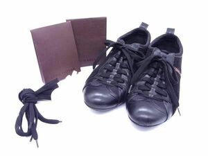 1円 LOUIS VUITTON ルイヴィトン スエード×レザー ドライビングシューズ 表記サイズ 37 1/2 (約24.5cm) 靴 ブラック系 AT9017