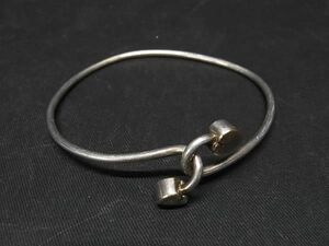 1円 TIFFANY＆Co ティファニー ダブルハート SV925×K18 750 18金 バングル ブレスレット アクセサリー レディース シルバー系 AT9001