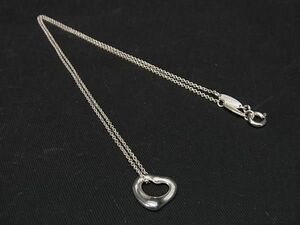 1円 ■美品■ TIFFANY＆Co ティファニー エルサペレッティ オープンハート SV925 ネックレス ペンダント アクセサリー シルバー系 AU9020