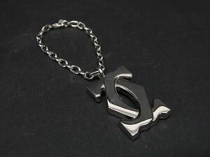 1円 ■美品■ Cartier カルティエ 2Cロゴ キーホルダー バッグチャーム アクセサリー メンズ レディース シルバー系 AT7308