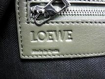 1円 ■美品■ LOEWE ロエベ アナグラム レザー ビジネスバッグ ハンドバッグ メンズ グリーン系 AV5859_画像6