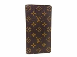 1円 LOUIS VUITTON ルイヴィトン M66540 モノグラム ポルトフォイユ ブラザ 二つ折り 長財布 ウォレット 小銭入れ ブラウン系 AS7360