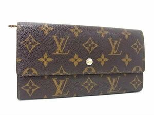 1円 LOUIS VUITTON ルイヴィトン M61723 モノグラム ポシェット ポルトモネ クレディ 二つ折り 長財布 ウォレット ブラウン系 AS7372