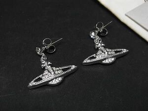 1円 ■新品■未使用■ Vivienne Westwood ヴィヴィアンウエストウッド オーブ ラインストーン ピアス アクセサリー シルバー系 AX1651