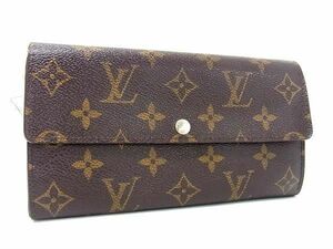 1円 LOUIS VUITTON ルイヴィトン M61734 モノグラム ポルトフォイユ サラ 二つ折り 長財布 ウォレット レディース ブラウン系 AX1713