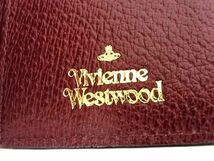 1円 ■美品■ Vivienne Westwood ヴィヴィアンウエストウッド オーブ レザー がま口 三つ折り 財布 ウォレット ボルドー系 AX1957_画像6