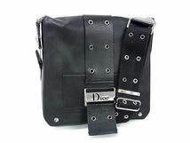 1円 ■美品■ ChristianDior クリスチャンディオール ストリートシック レザー クロスボディ ショルダーバッグ ブラック系 AV5916_画像1