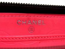 1円 ■美品■ CHANEL シャネル ココマーク マトラッセ カンボンライン レザー ラウンドファスナー 長財布 ウォレット ブラック系 AX1147_画像5