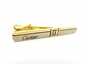 1円 ■美品■ Cartier カルティエ 24KGF マストライン ネクタイピン タイピン アクセサリー ビジネス 紳士 メンズ ゴールド系 CC1828