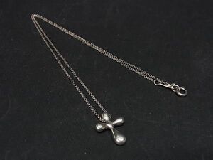 1円 ■美品■ TIFFANY＆Co ティファニー エルサペレッティ スモールクロス SV925 ネックレス ペンダント アクセサリー シルバー系 AT8998